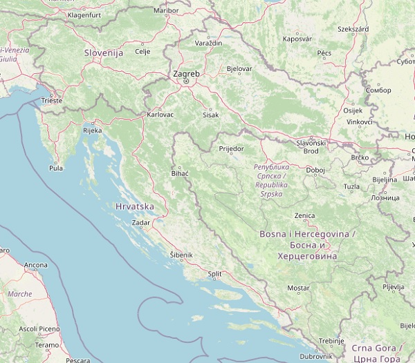 Mapa Chorwacji