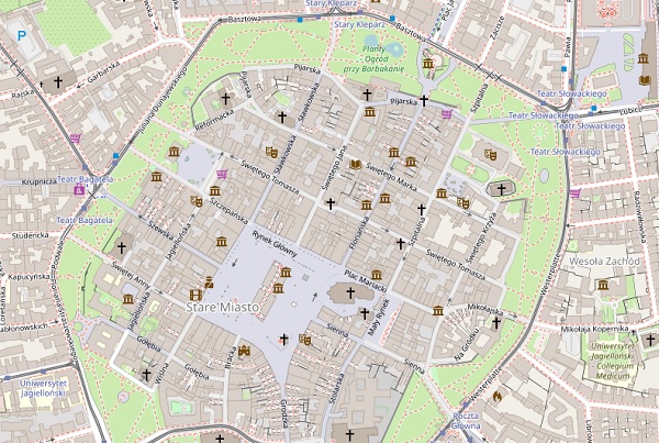 Mapa Krakowa